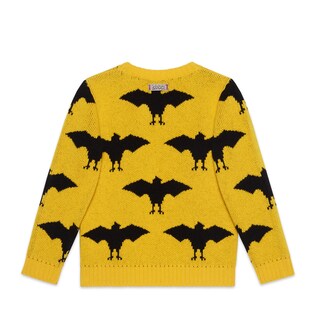 Maglione in lana con motivo pipistrello jacquard