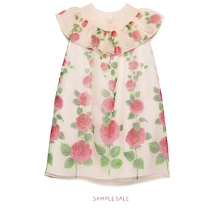 Children's Rose Garden print silk dress