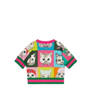 Baby Gucci pets print jersey sweatshirt