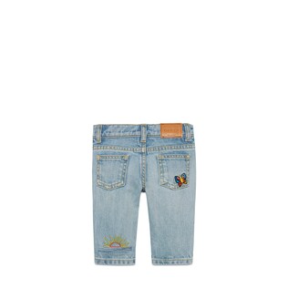 Pantalone ricamato in denim