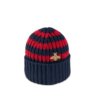 Children's knit cotton hat with bee