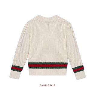 Maglione in cotone con dettaglio Web