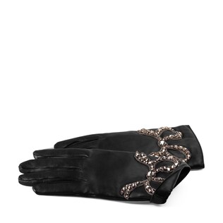 Guanti in pelle con fiocco
