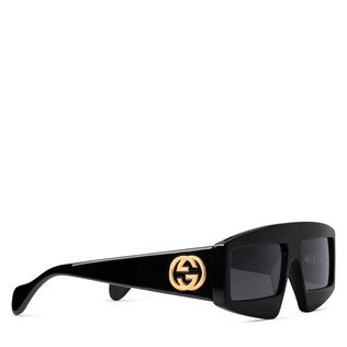 Rectangular-frame acetate sunglasses