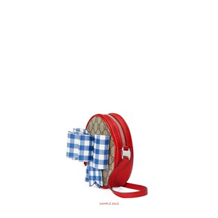 Borsa a tracolla motivo GG con fiocco a quadri