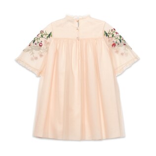 Children's embroidered tulle dress