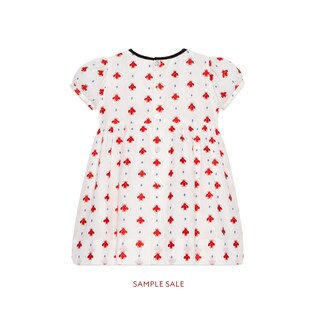 Baby dress with bees and dots embroidery