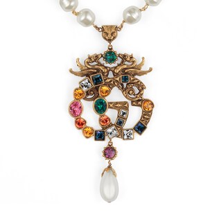 Collier Double G avec cristaux
