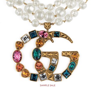 Crystal Double G necklace