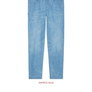 Pantalone chino in denim délavé