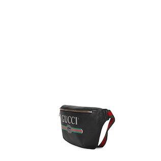 Gürteltasche aus Leder mit Gucci Print