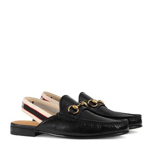 Horsebit Gucci stripe slingback slipper