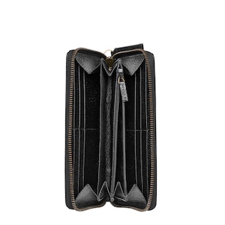 Animalier leather zip around wallet