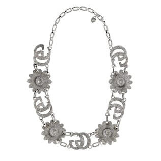 Enameled Double G necklace