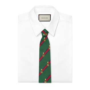 Web crest silk tie