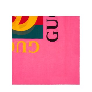 Gucci logo modal silk shawl