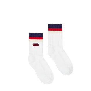 Cotton socks with Gucci game patch