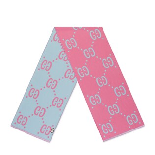 pañuelo de seda y lana de jacquard con GG
