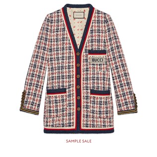 Veste à carreaux avec empiècement Gucci