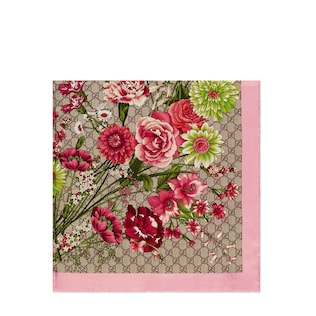 GG bouquets print silk scarf