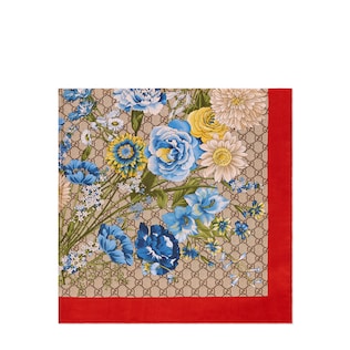 GG bouquets print silk scarf