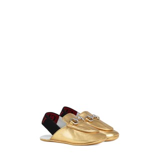 Baby Princetown metallic leather slipper