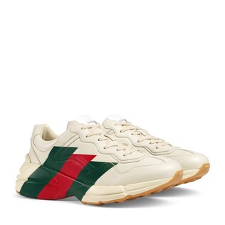 Sneaker Rhyton in pelle con stampa Web