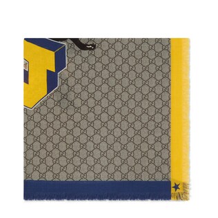 Foulard motivo GG con lupo