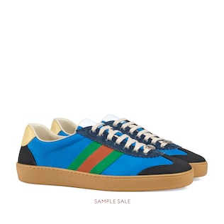 Sneaker in nylon e camoscio con Web