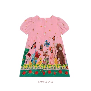 Robe pour bébé en soie à imprimé animaux