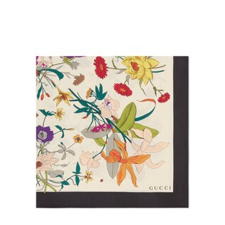 Tuch aus Seide mit Flora Gothic-Print