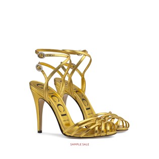 Sandale aus metallischem Leder