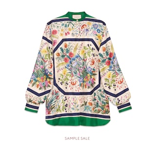 Chemise en soie à imprimé fleuri
