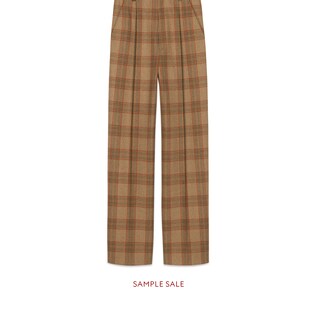 Pantalon en laine à carreaux