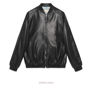 Leather bomber with Paramount logo