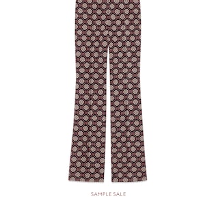 Pantalone in lana con motivo GG diamanti