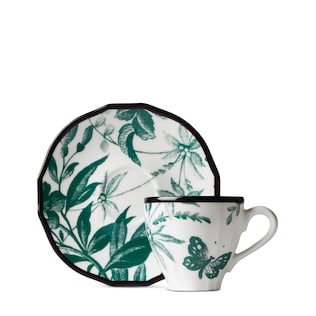 Herbarium coffee cup and saucer, double set