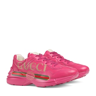 Rhyton Sneaker aus Leder mit Gucci Logo