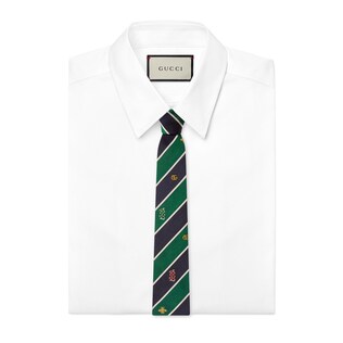 Symbols motif silk tie