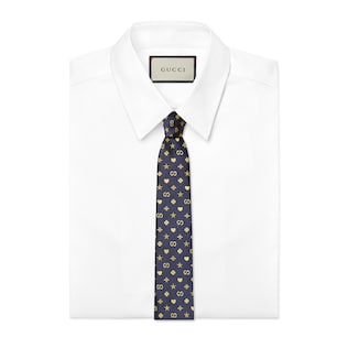 Symbols motif silk tie