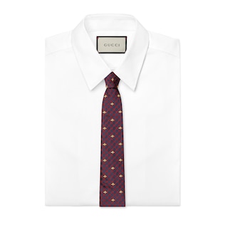 Corbata de Seda con GG y Abejas