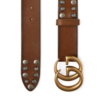 Studded belt with Double G buckle
