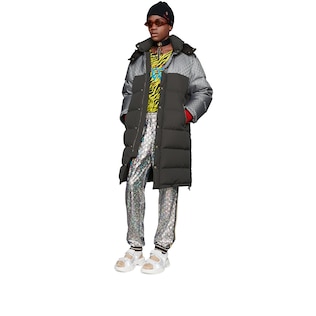 Laminated sparkling GG jersey jogging pant