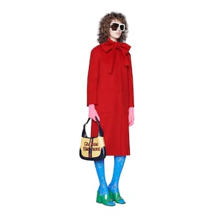 Wool coat with self-tie
