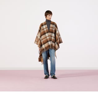 Poncho de Lana Reversible con GG
