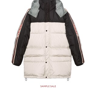 Nylon coat with Gucci stripe