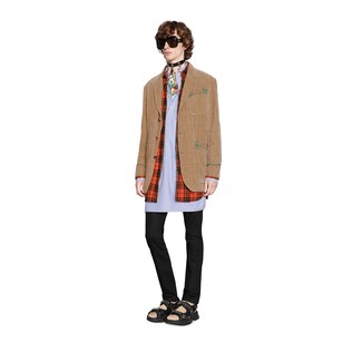 Velvet jacket with embroidery