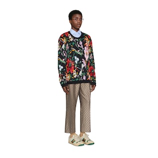 Jersey Motivo Floral Bordado de Cuentas