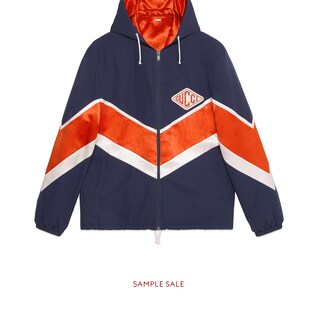 Nylon jacket with Gucci game patch