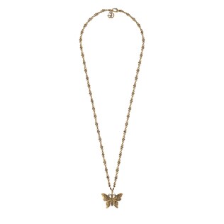 Crystal studded butterfly necklace